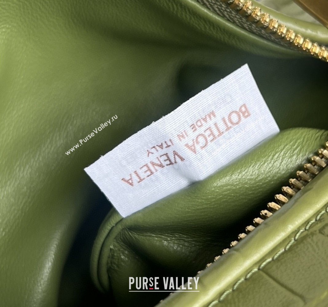 Bottega Veneta Mini Jodie Hobo in Crocodile Embossed Leather Green2 2024 717709 (WT-240919036)