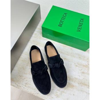 Bottega Veneta Astaire Loafers in Suede with One-Tone Knot Black 2024 (MD-241011005)