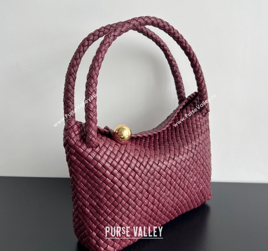 Bottega Veneta Tosca Shoulder Bag with Gold-Tone Ball 716974 Burgundy 2024 (WT-241029010)