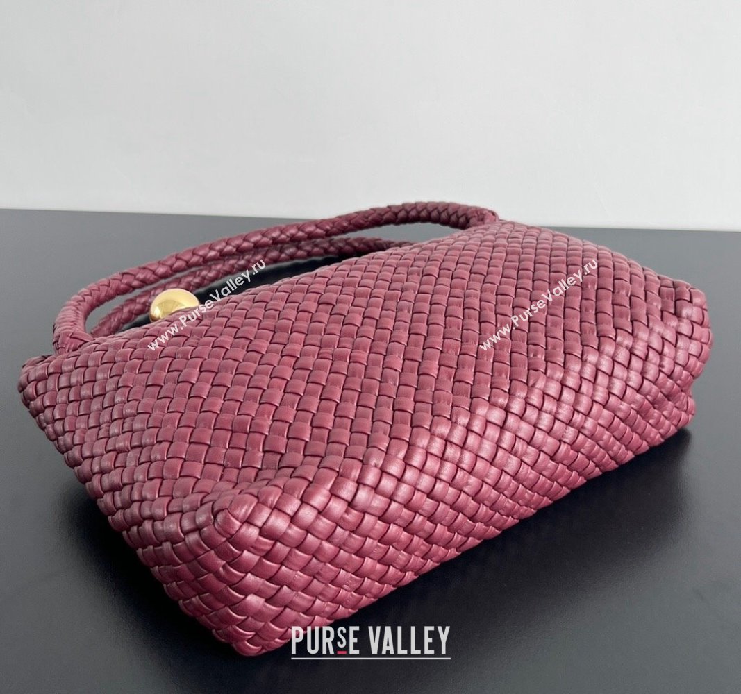 Bottega Veneta Tosca Shoulder Bag with Gold-Tone Ball 716974 Burgundy 2024 (WT-241029010)