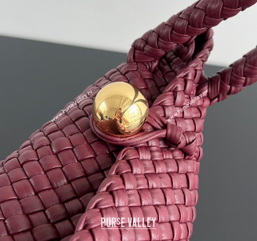 Bottega Veneta Tosca Shoulder Bag with Gold-Tone Ball 716974 Burgundy 2024 (WT-241029010)