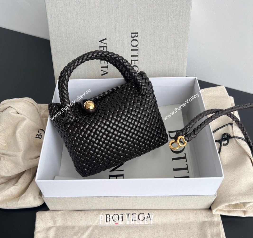 Bottega Veneta Mini Tosca Bag with Gold-Tone Ball 776755 Fondant Brown 2024 (WT-241029002)