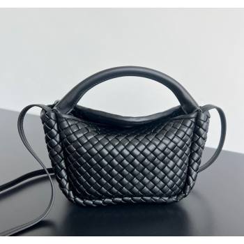 Bottega Veneta Small Cobble Top Handle bag in Intreccio Leather Black 2024 805739 (WT-241029013)