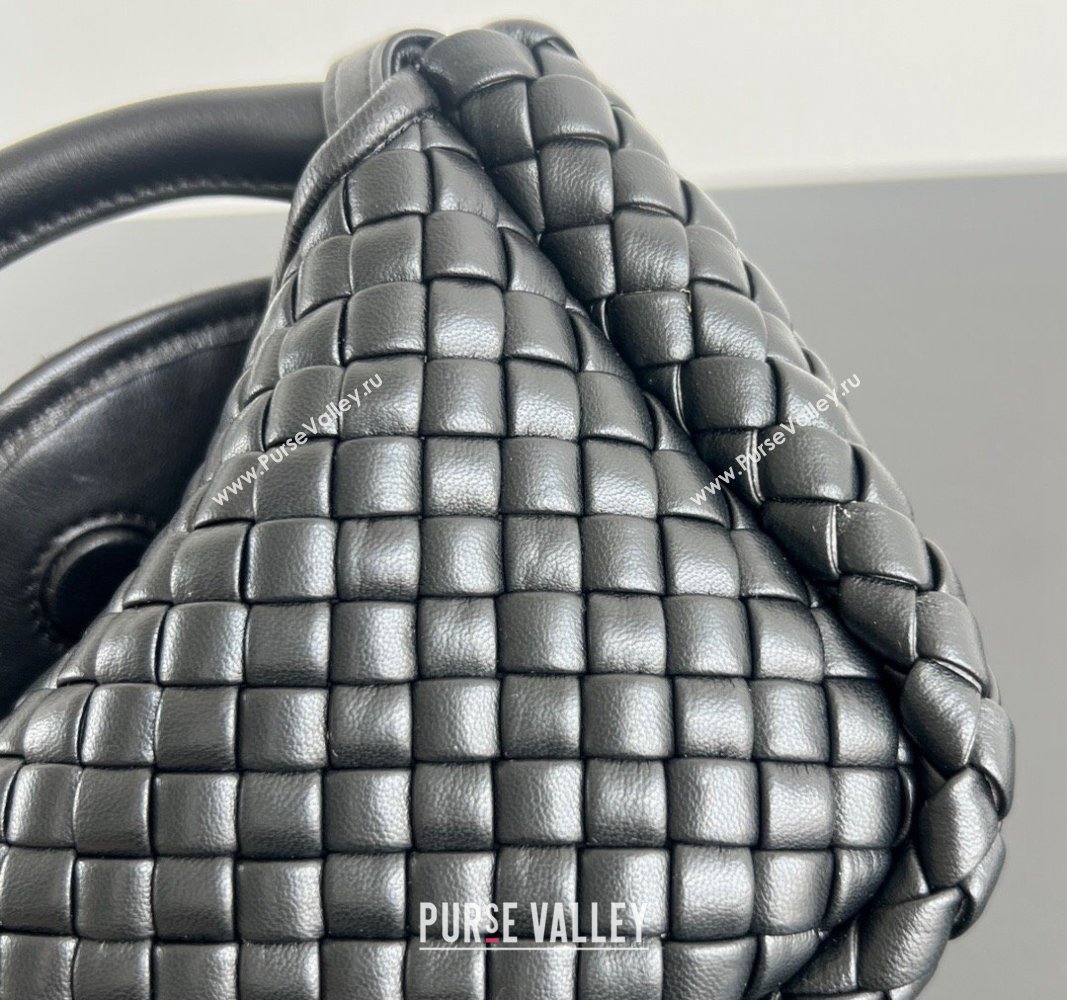 Bottega Veneta Small Cobble Top Handle bag in Intreccio Leather Black 2024 805739 (WT-241029013)