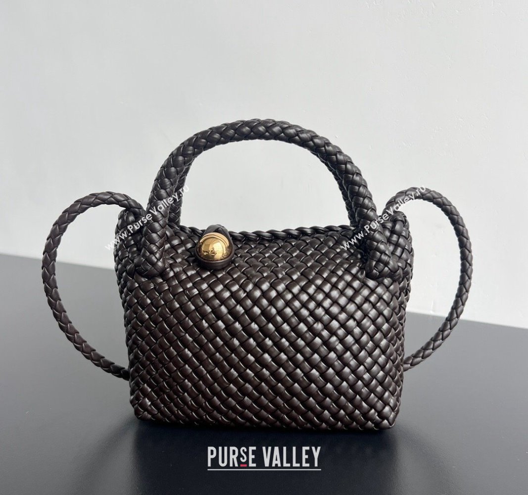 Bottega Veneta Mini Tosca Bag with Gold-Tone Ball 776755 Fondant Brown 2024 (WT-241029002)