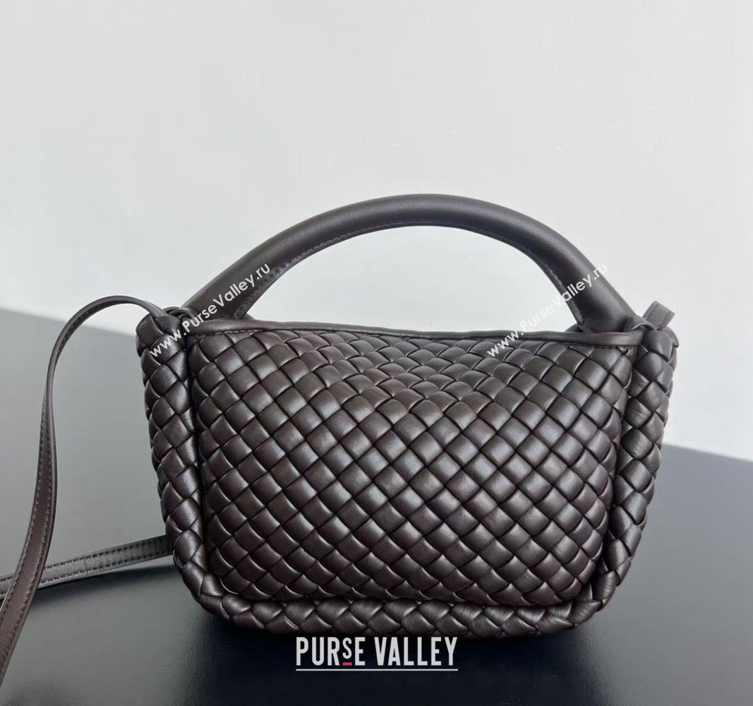 Bottega Veneta Small Cobble Top Handle bag in Intreccio Leather Fondant Brown 2024 805739 (WT-241029014)