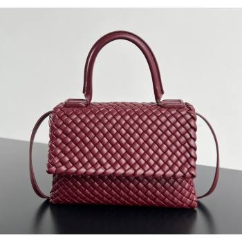 Bottega Veneta Patti Top Handle bag in Intreccio Leather Burgundy 2024 776783 (WT-241029015)