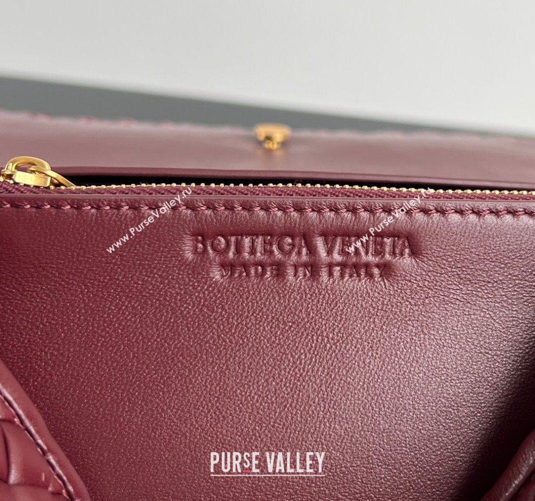 Bottega Veneta Patti Top Handle bag in Intreccio Leather Burgundy 2024 776783 (WT-241029015)