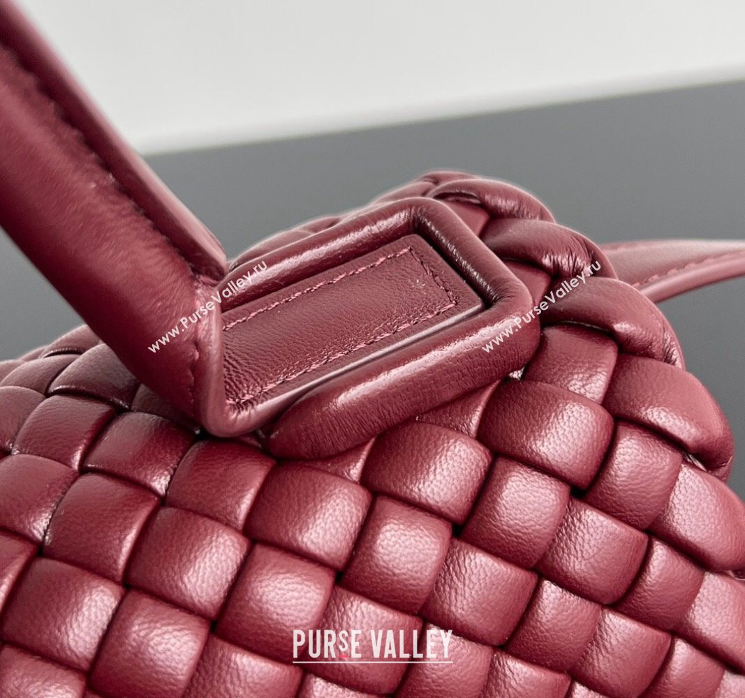 Bottega Veneta Patti Top Handle bag in Intreccio Leather Burgundy 2024 776783 (WT-241029015)