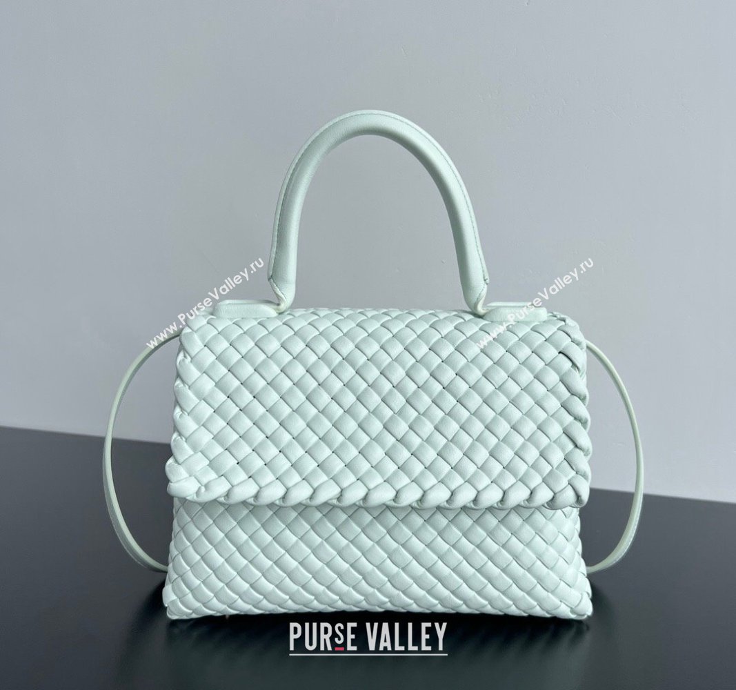 Bottega Veneta Patti Top Handle bag in Intreccio Leather Glacier Green 2024 776783 (WT-241029016)