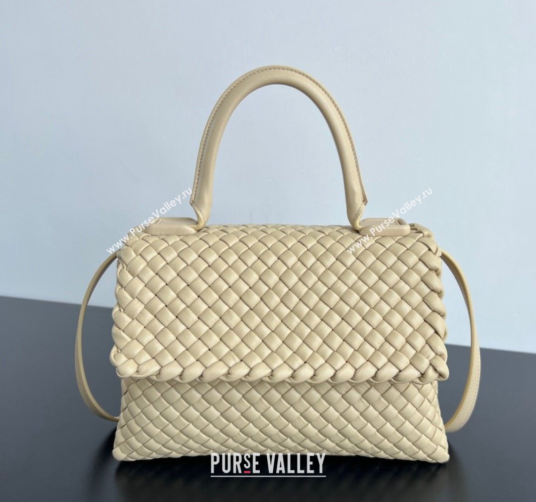 Bottega Veneta Patti Top Handle bag in Intreccio Leather Beige 2024 776783 (WT-241029017)