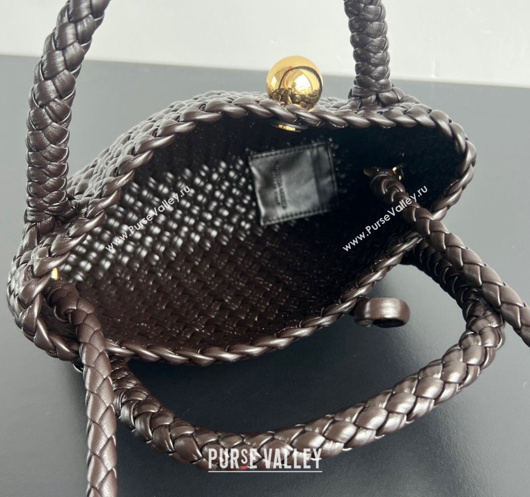 Bottega Veneta Mini Tosca Bag with Gold-Tone Ball 776755 Fondant Brown 2024 (WT-241029002)