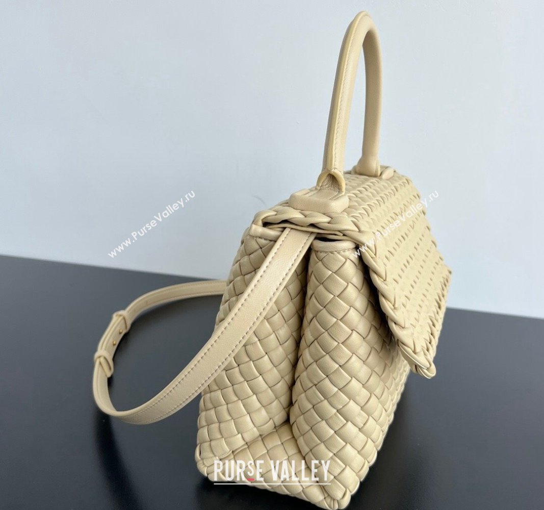 Bottega Veneta Patti Top Handle bag in Intreccio Leather Beige 2024 776783 (WT-241029017)