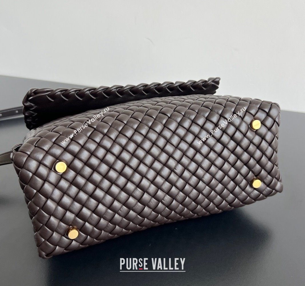 Bottega Veneta Patti Top Handle bag in Intreccio Leather Fondant Brown 2024 776783 (WT-241029018)