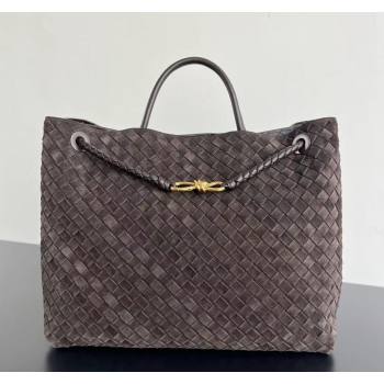 Bottega Veneta Large Andiamo Top Handle Bag in Suede 743575 Fondant Brown 2024 (WT-241029020)