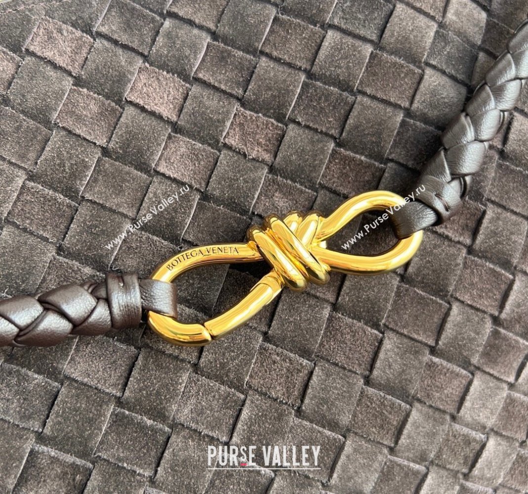 Bottega Veneta Large Andiamo Top Handle Bag in Suede 743575 Fondant Brown 2025 (WT-250205031)