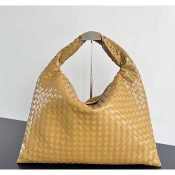 Bottega Veneta Large Hop Hobo Bag Intrecciato Calf Leather Almond Brown 2024 763970 (WT-241029039)