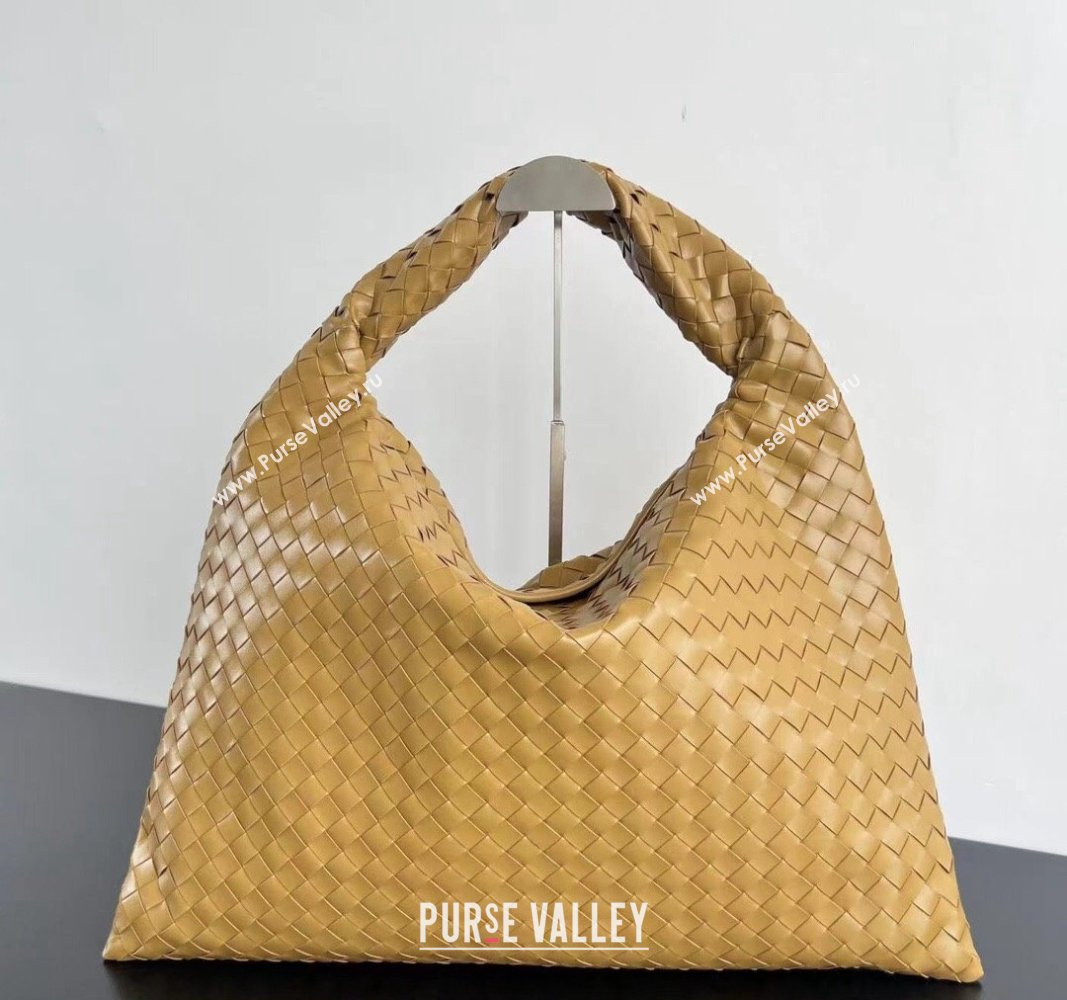 Bottega Veneta Large Hop Hobo Bag Intrecciato Calf Leather Almond Brown 2024 763970 (WT-241029039)