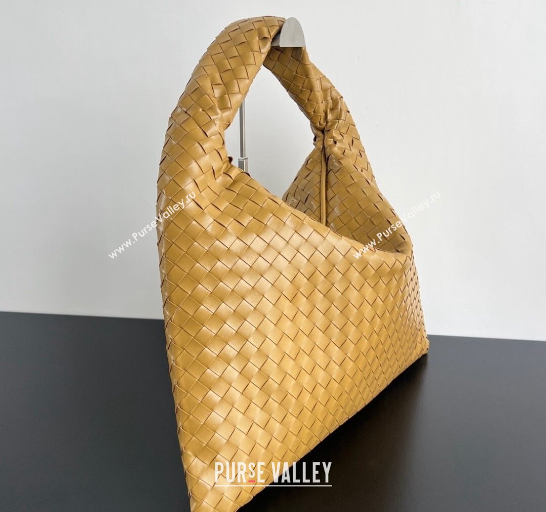 Bottega Veneta Large Hop Hobo Bag Intrecciato Calf Leather Almond Brown 2024 763970 (WT-241029039)