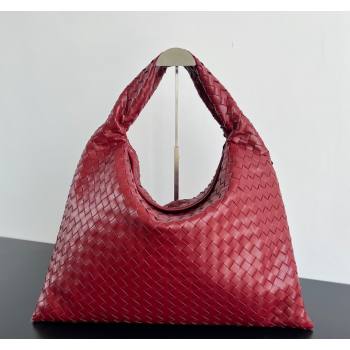 Bottega Veneta Large Hop Hobo Bag Intrecciato Calf Leather Red 2024 763970 (WT-241029040)