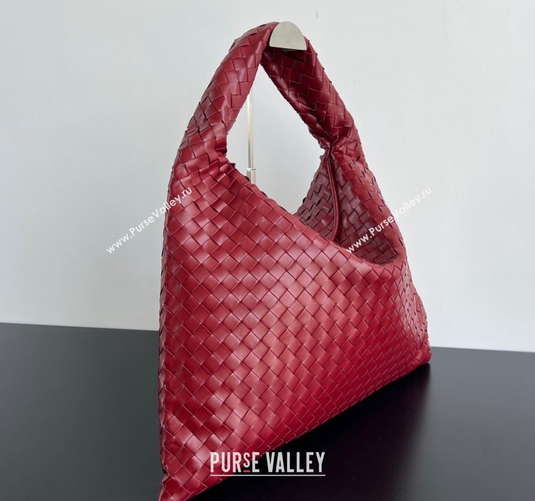 Bottega Veneta Large Hop Hobo Bag Intrecciato Calf Leather Red 2024 763970 (WT-241029040)