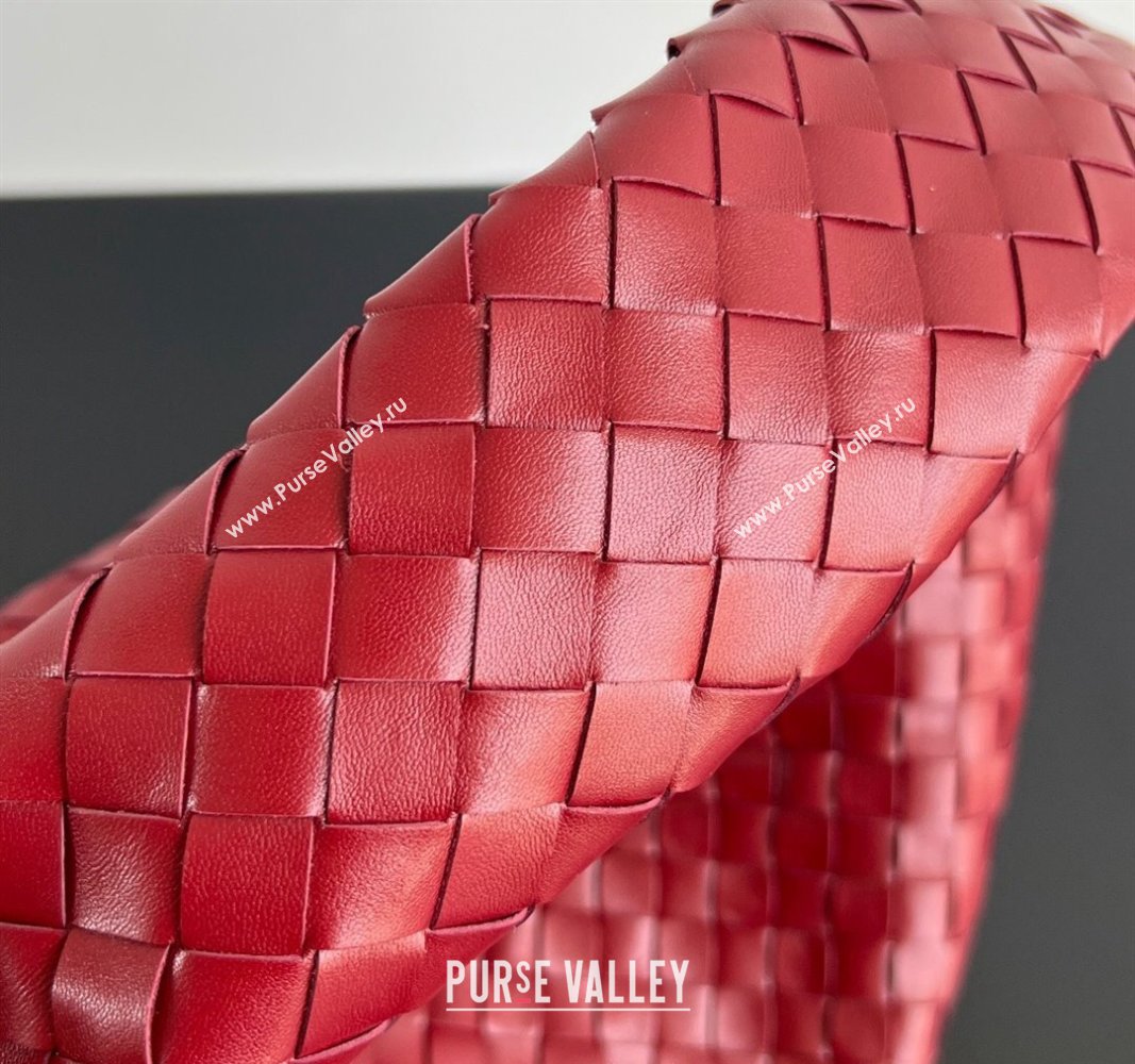 Bottega Veneta Large Hop Hobo Bag Intrecciato Calf Leather Red 2024 763970 (WT-241029040)