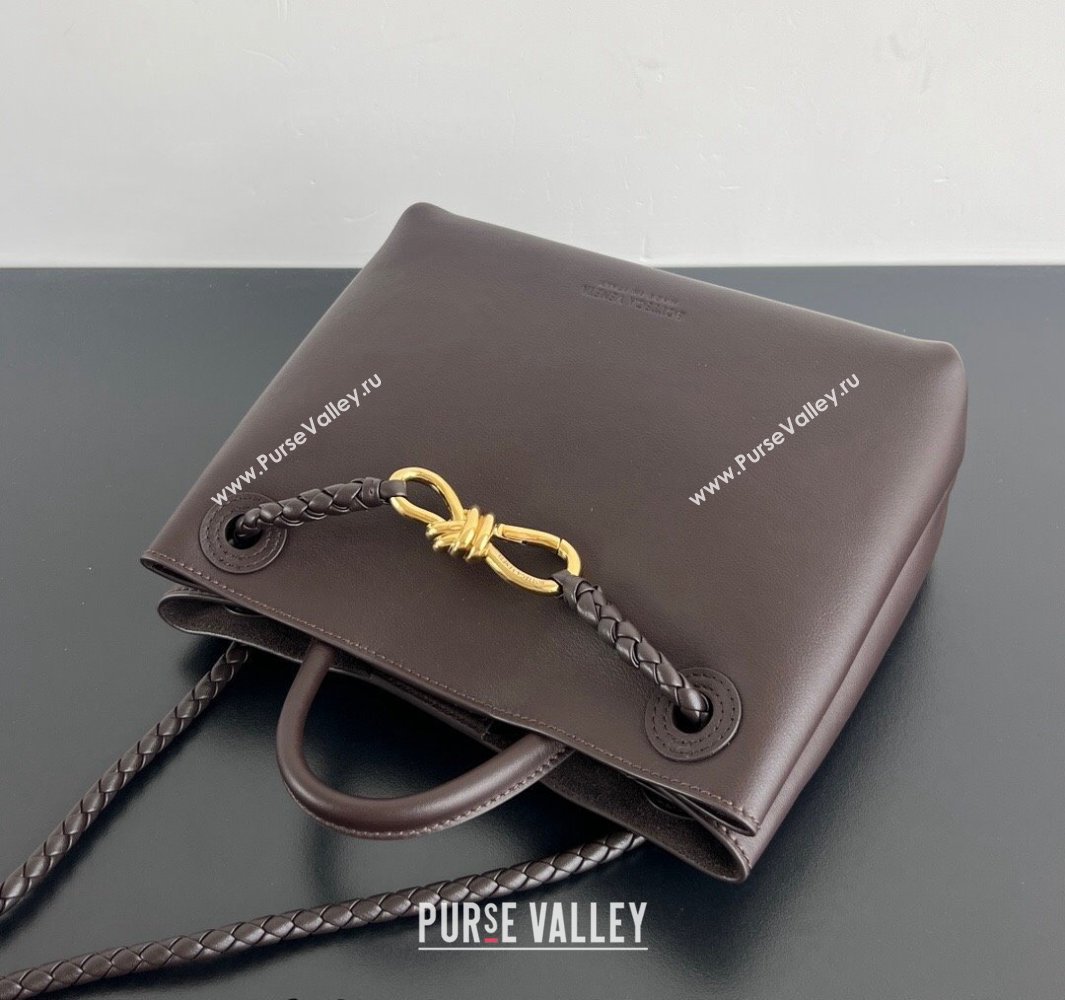Bottega Veneta Small Andiamo Top Handle Bag in Calfskin Leather Fondant Brown 2025 810213 (WT-250519074)