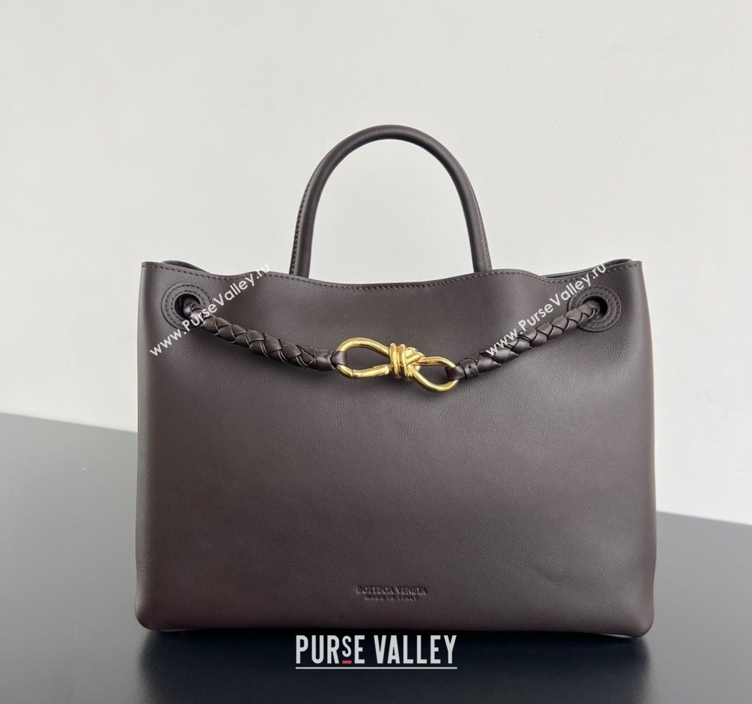 Bottega Veneta Medium Andiamo Top Handle Bag in Calfskin Leather Fondant Brown 2024 810214 (WT-250519077)