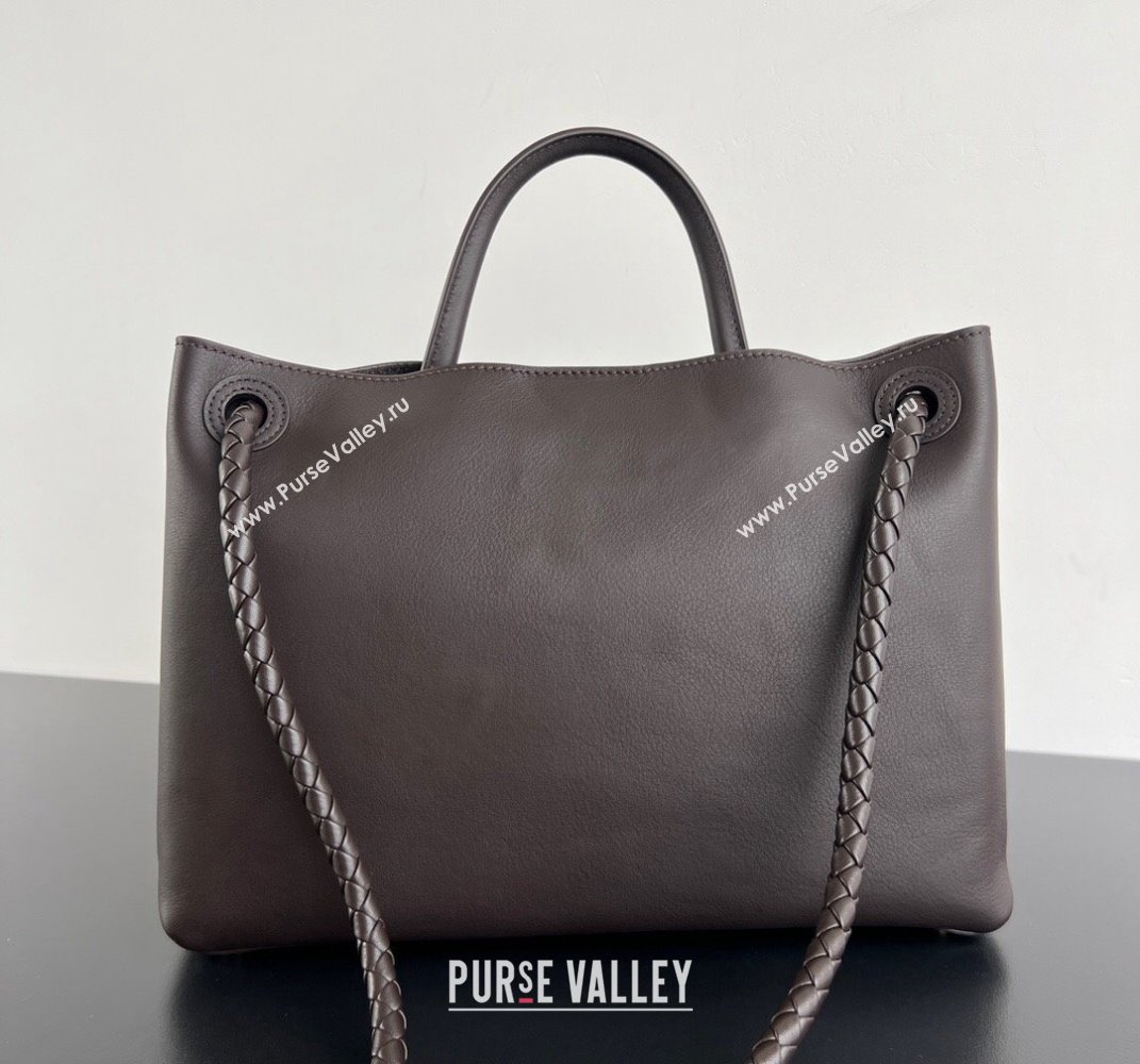 Bottega Veneta Medium Andiamo Top Handle Bag in Calfskin Leather Fondant Brown 2024 810214 (WT-250519077)