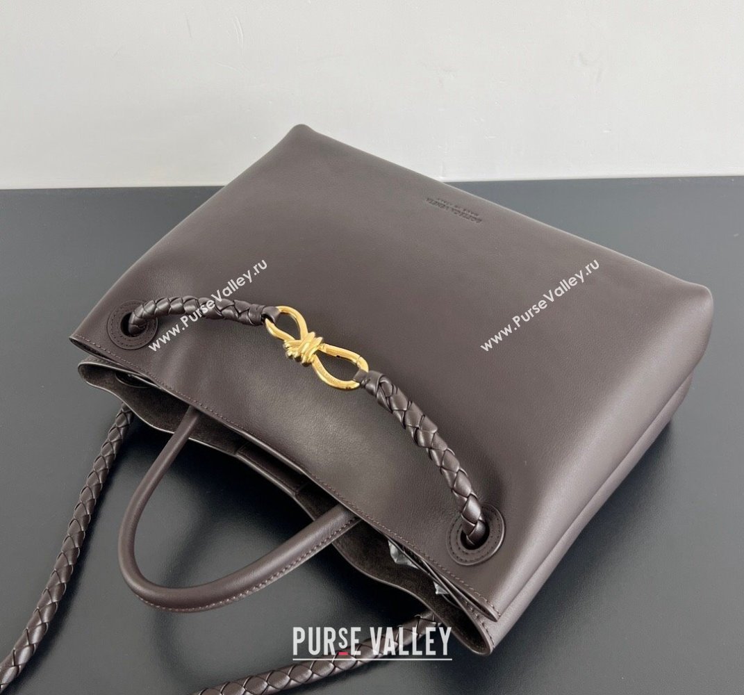 Bottega Veneta Medium Andiamo Top Handle Bag in Calfskin Leather Fondant Brown 2024 810214 (WT-250519077)