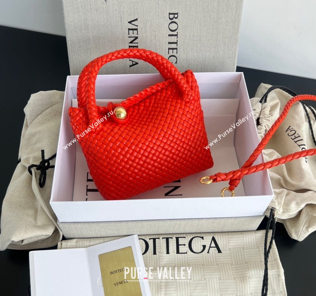 Bottega Veneta Mini Tosca Bag with Gold-Tone Ball 776755 Orange Red 2024 (WT-241029001)