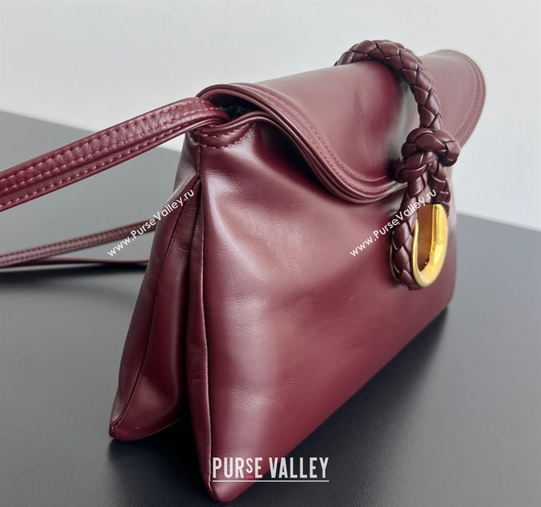 Bottega Veneta Small Liberta Cross-body bag in Smooth Calfskin Burgundy 2024 806030 (WT-241029030)