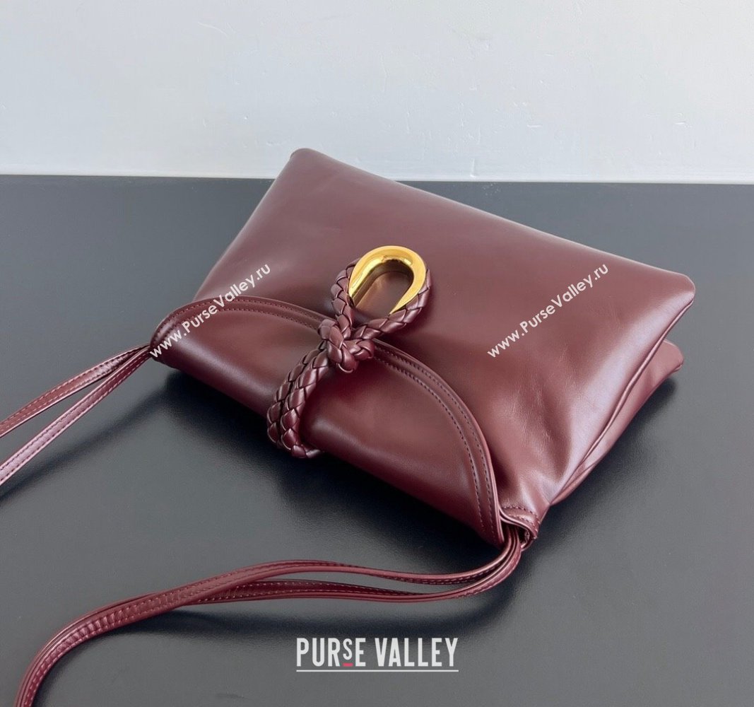 Bottega Veneta Small Liberta Cross-body bag in Smooth Calfskin Burgundy 2024 806030 (WT-241029030)