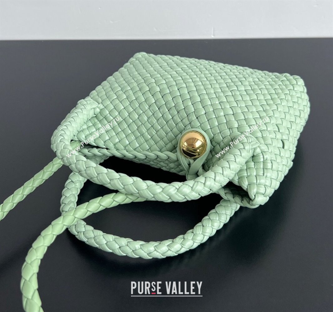 Bottega Veneta Mini Tosca Bag with Gold-Tone Ball 776755 Mint Green 2024 (WT-241029004)