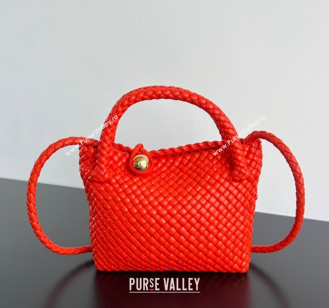 Bottega Veneta Mini Tosca Bag with Gold-Tone Ball 776755 Orange Red 2024 (WT-241029001)