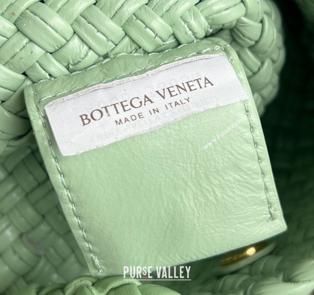 Bottega Veneta Mini Tosca Bag with Gold-Tone Ball 776755 Mint Green 2024 (WT-241029004)