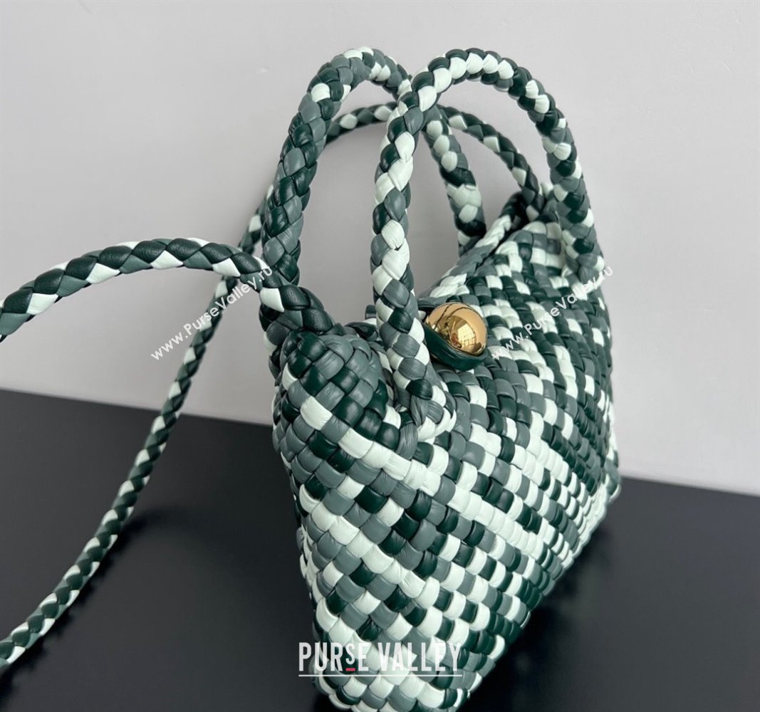 Bottega Veneta Mini Tosca Bag with Gold-Tone Ball 776755 Emerald Green/Ice Blue 2024 (WT-241029005)