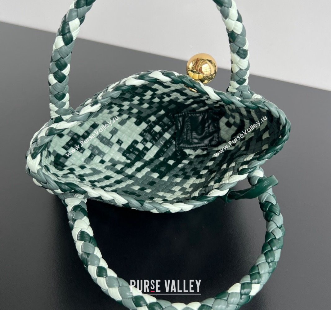 Bottega Veneta Mini Tosca Bag with Gold-Tone Ball 776755 Emerald Green/Ice Blue 2024 (WT-241029005)