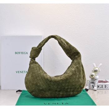 Bottega Veneta Small Jodie Hobo in Intrecciato Suede Green 2024 600261 (YX-241029043)