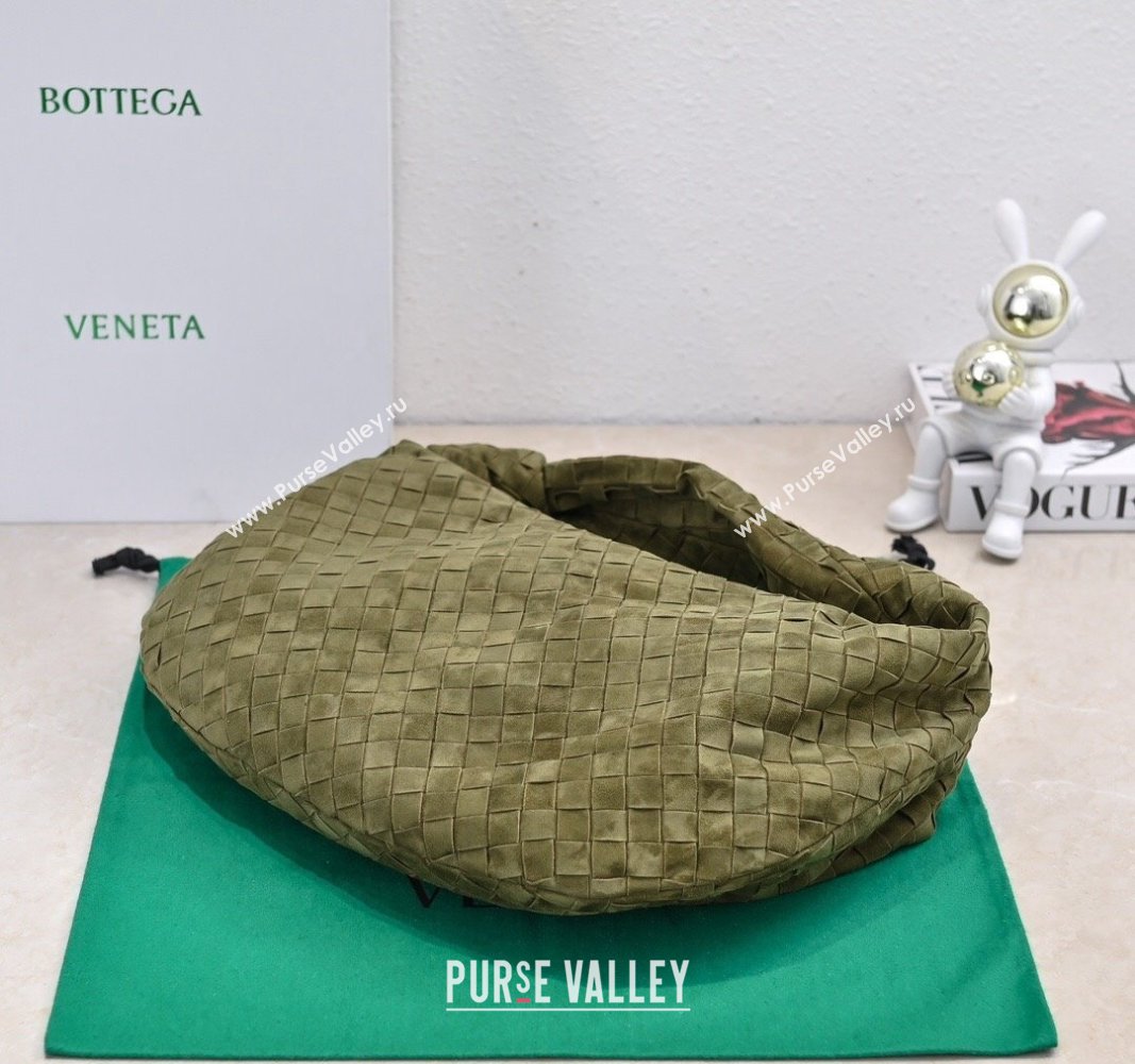 Bottega Veneta Small Jodie Hobo in Intrecciato Suede Green 2024 600261 (YX-241029043)