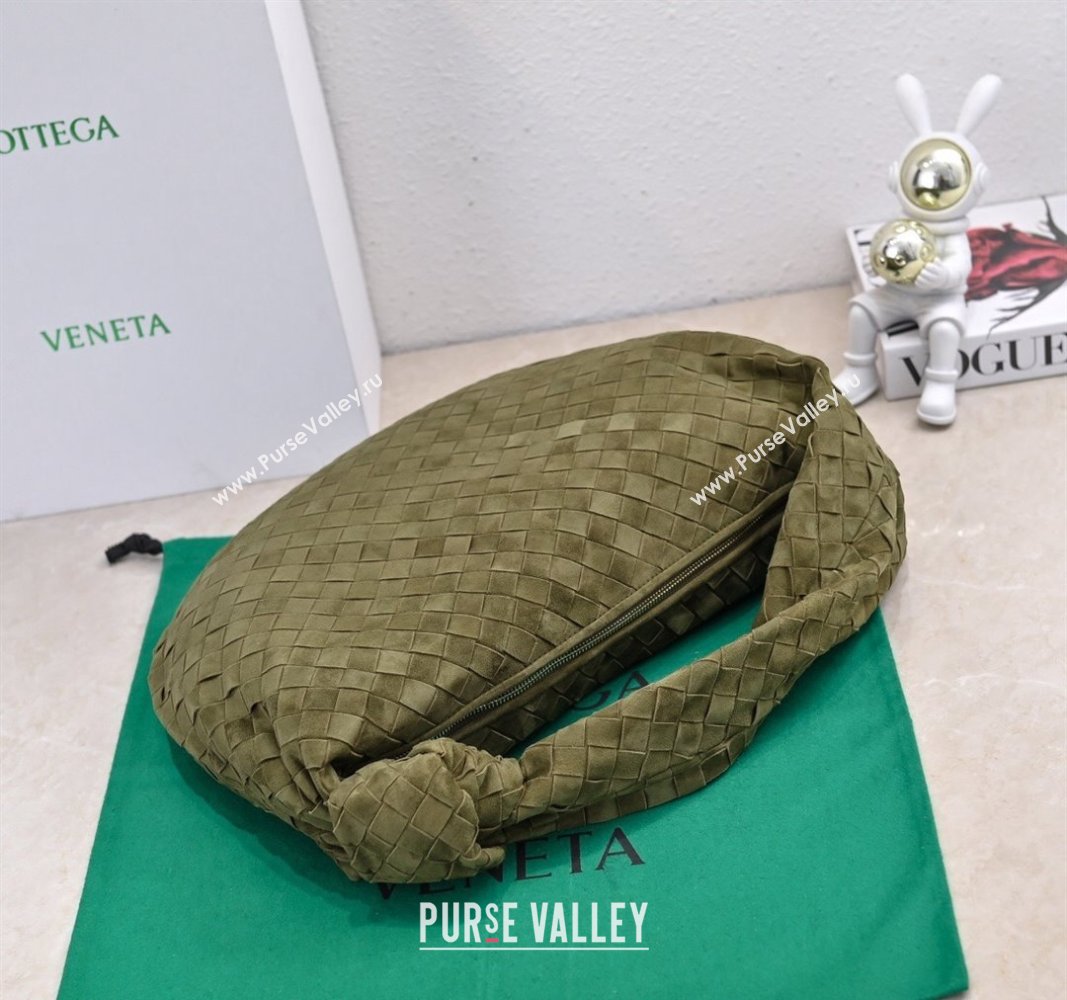 Bottega Veneta Small Jodie Hobo in Intrecciato Suede Green 2024 600261 (YX-241029043)