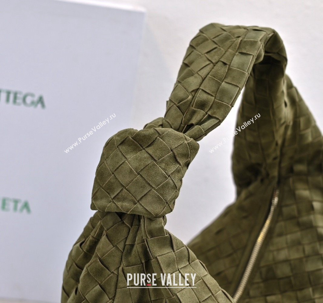 Bottega Veneta Small Jodie Hobo in Intrecciato Suede Green 2024 600261 (YX-241029043)