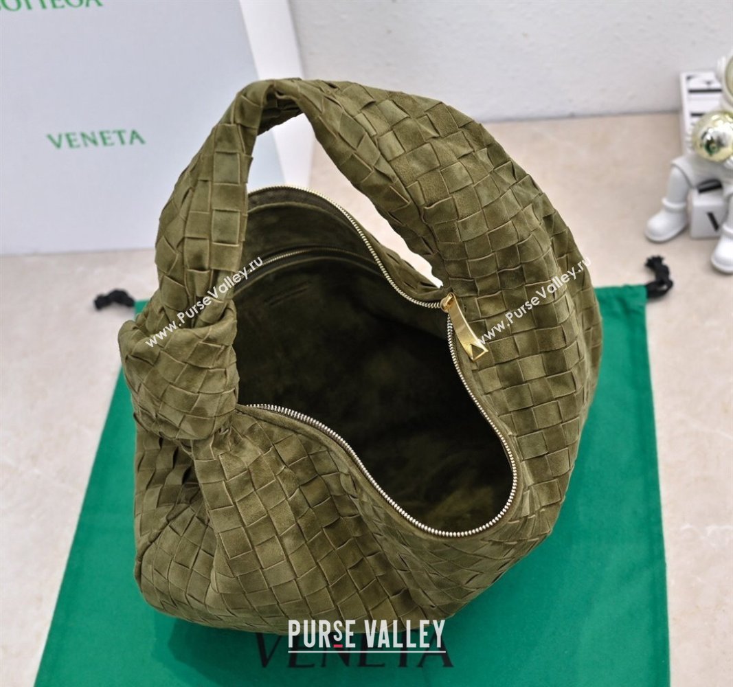 Bottega Veneta Small Jodie Hobo in Intrecciato Suede Green 2024 600261 (YX-241029043)