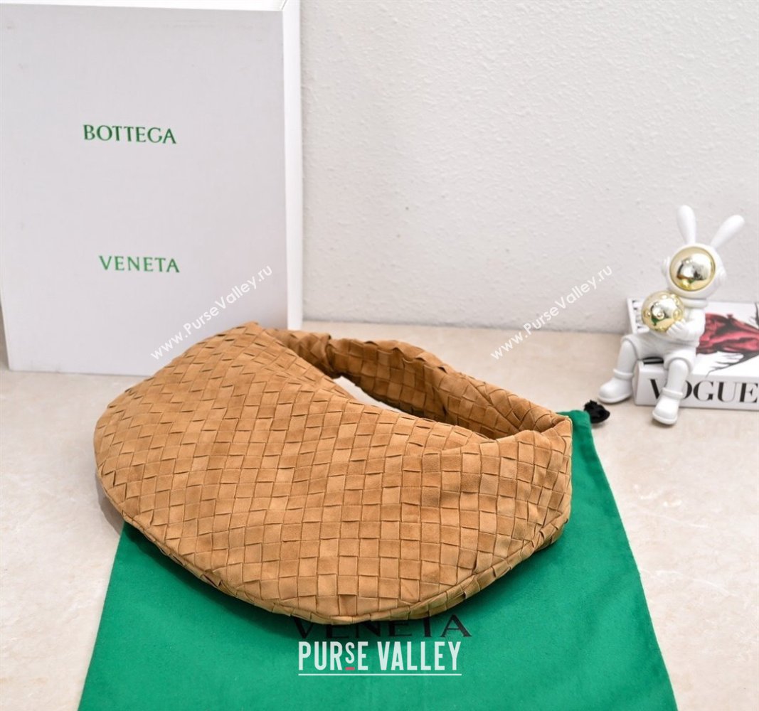 Bottega Veneta Small Jodie Hobo in Intrecciato Suede Light Brown 2024 600261 (YX-241029044)