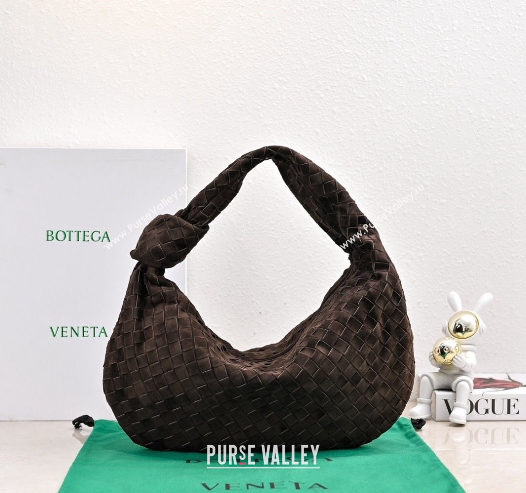 Bottega Veneta Small Jodie Hobo in Intrecciato Suede Fondant Brown 2024 600261 (YX-241029045)