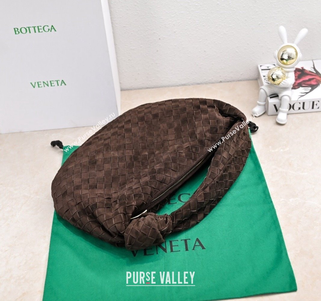 Bottega Veneta Small Jodie Hobo in Intrecciato Suede Fondant Brown 2024 600261 (YX-241029045)