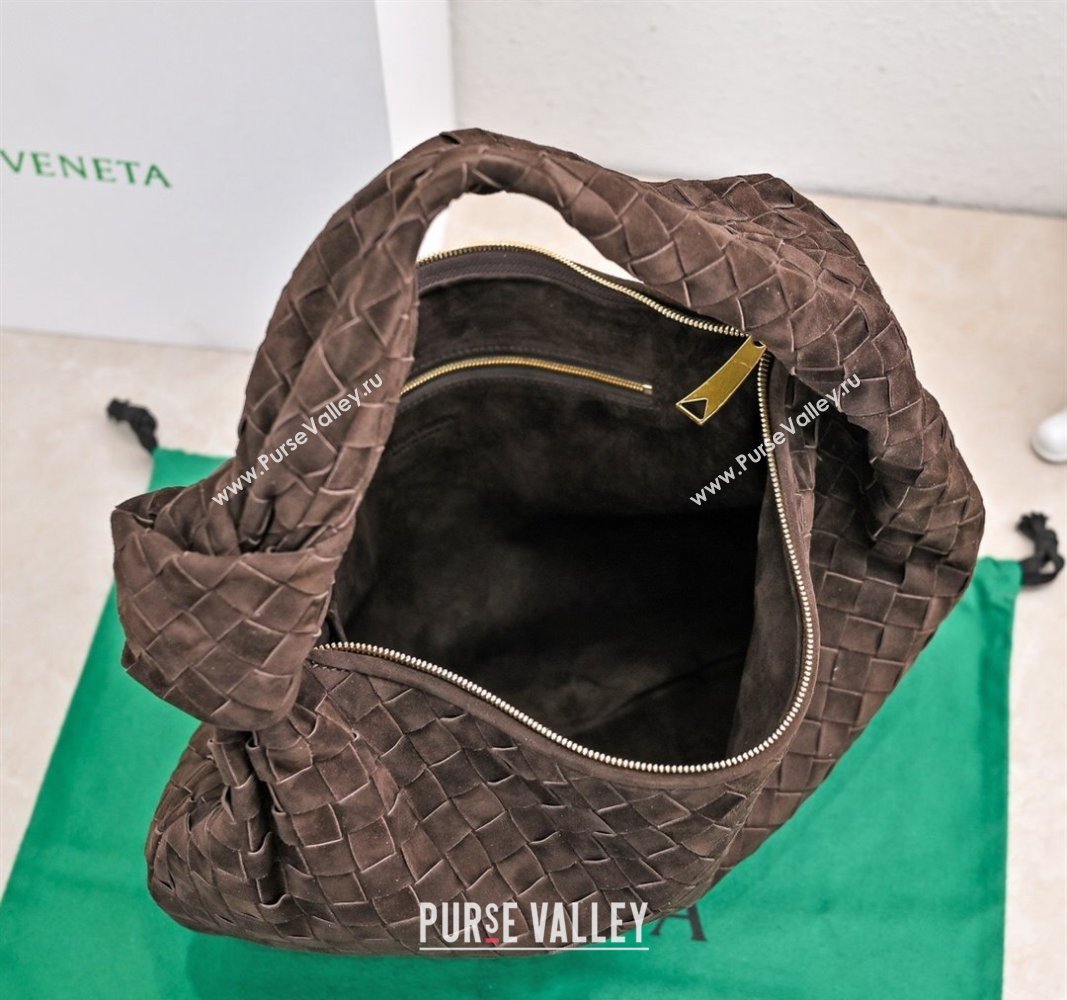 Bottega Veneta Small Jodie Hobo in Intrecciato Suede Fondant Brown 2024 600261 (YX-241029045)