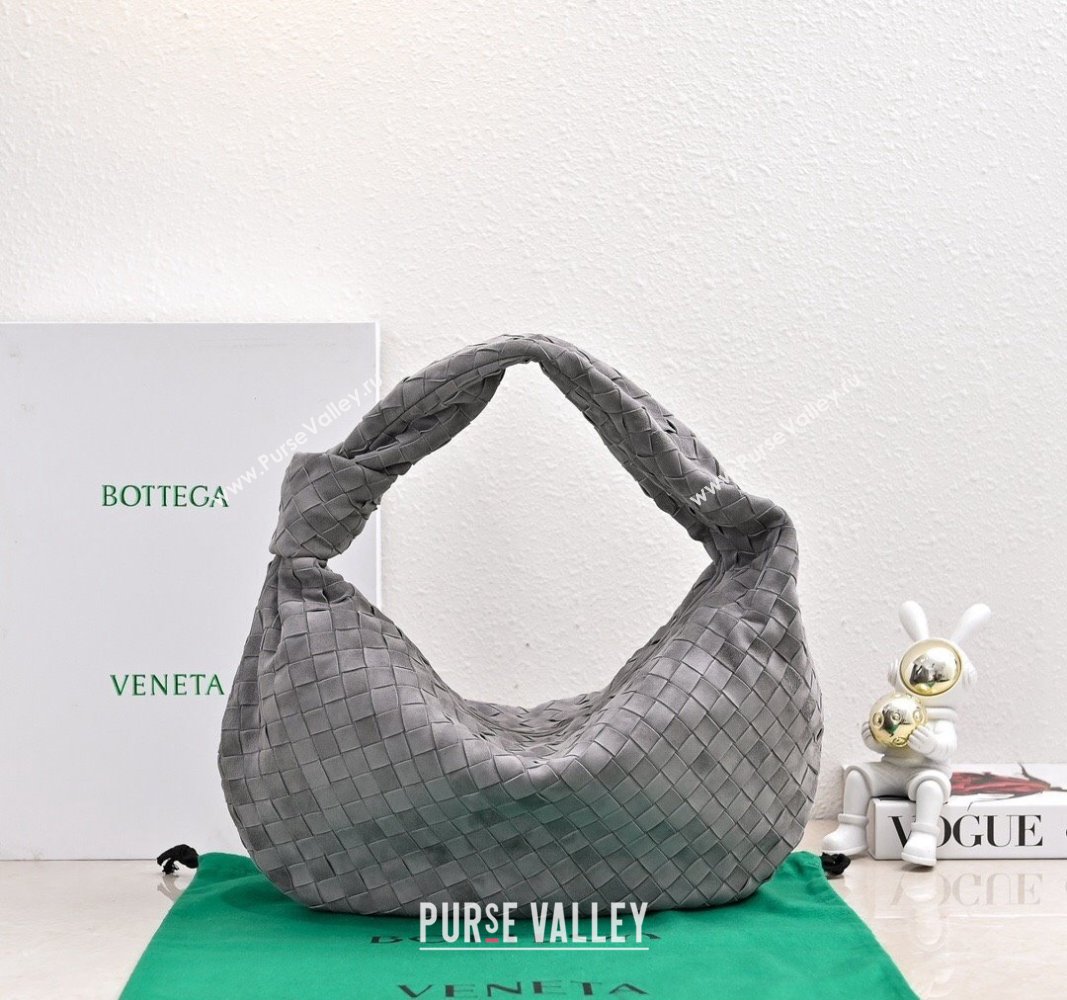 Bottega Veneta Small Jodie Hobo in Intrecciato Suede Grey 2024 600261 (YX-241029046)