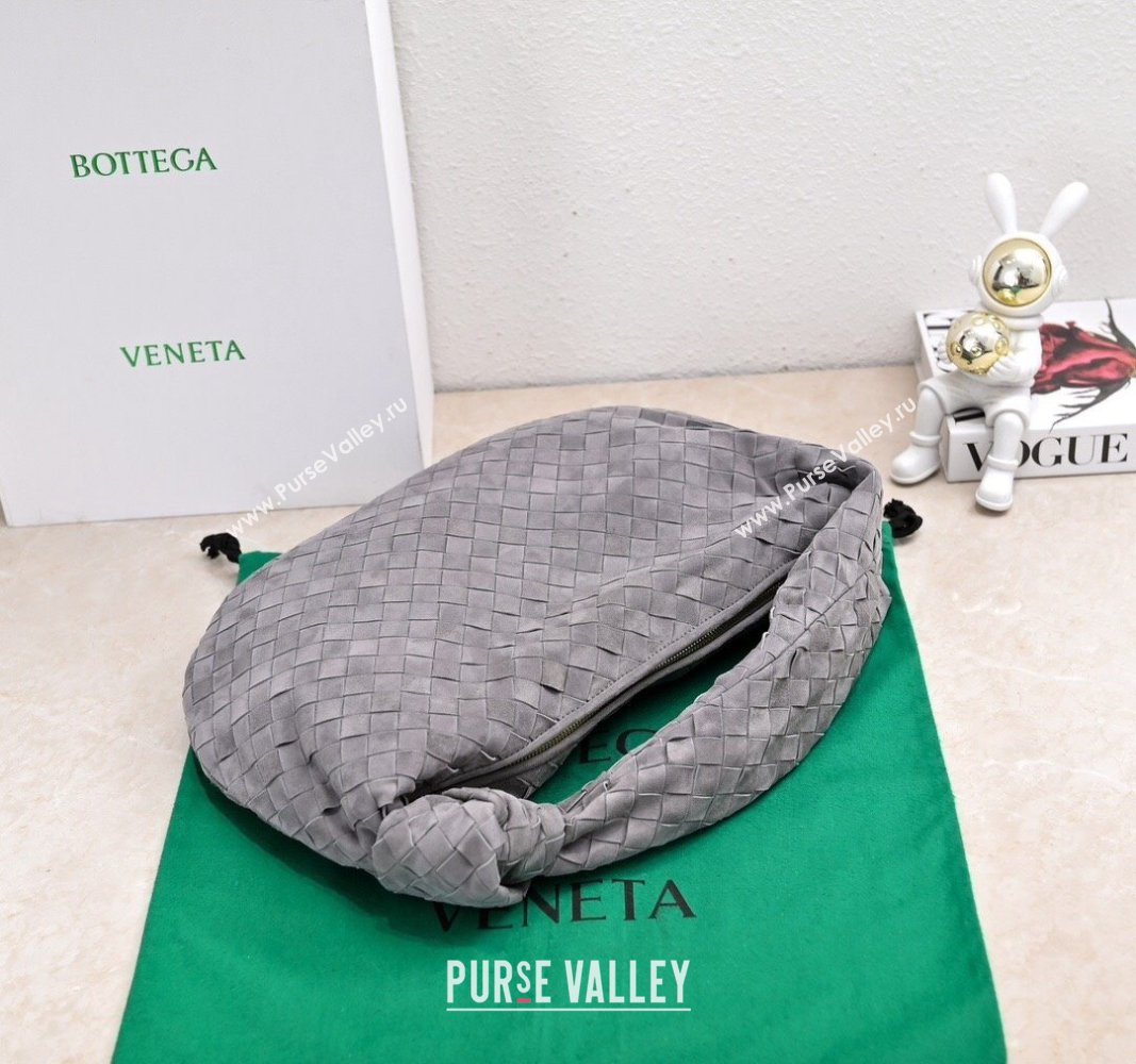 Bottega Veneta Small Jodie Hobo in Intrecciato Suede Grey 2024 600261 (YX-241029046)