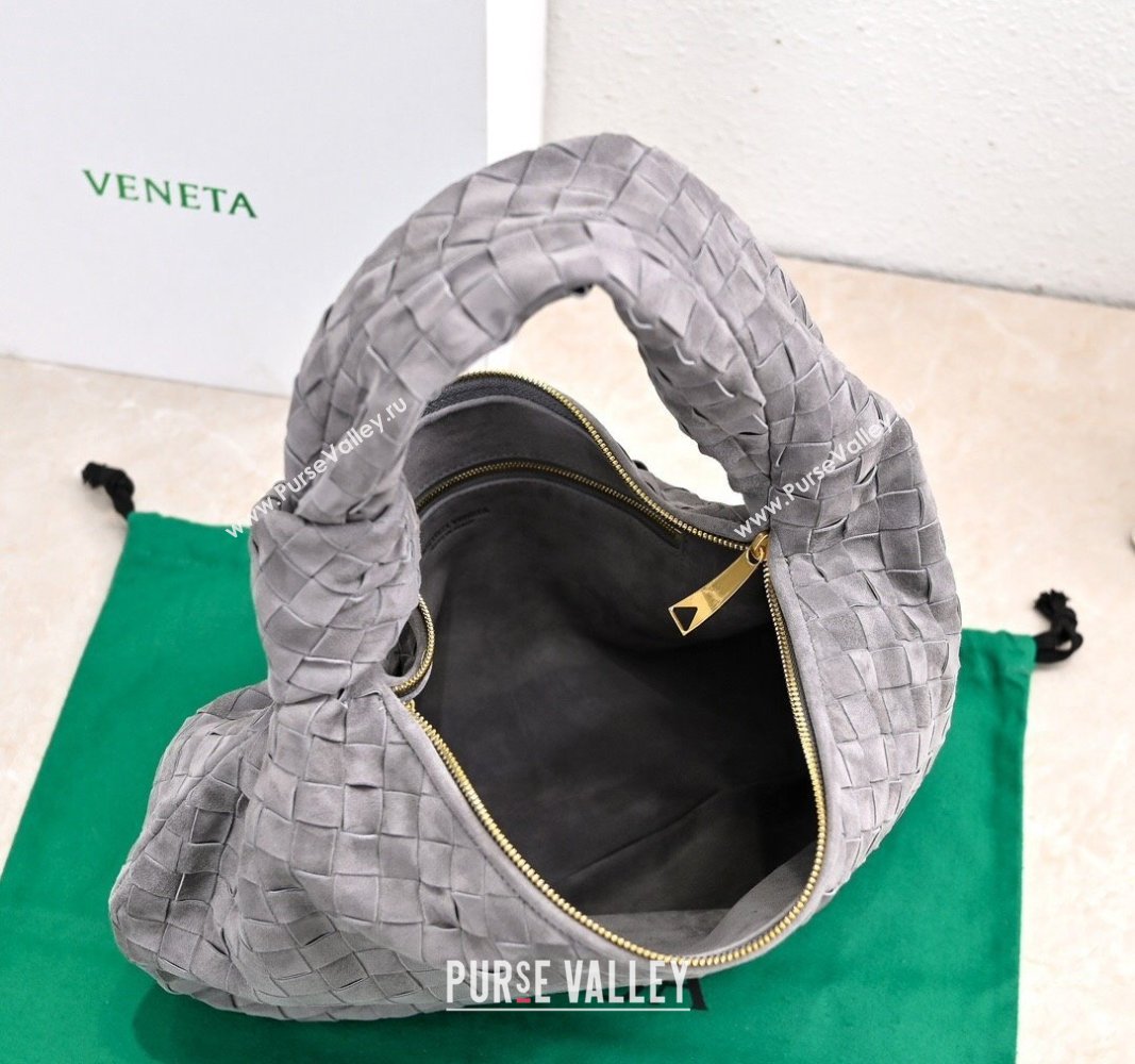 Bottega Veneta Small Jodie Hobo in Intrecciato Suede Grey 2024 600261 (YX-241029046)